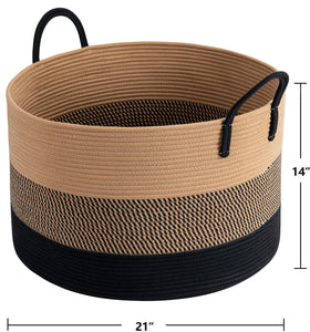 XXXLarge Woven Round Rope Basket - Black