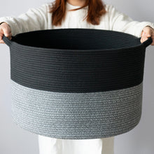 Load image into Gallery viewer, XXXLarge Jute Rope Basket - Black &amp; Grey