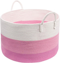 Load image into Gallery viewer, XXXLarge Woven Round Rope Basket - Pink