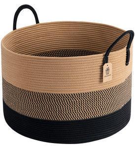 XXXLarge Woven Round Rope Basket - Black