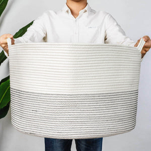 XXXLarge Jute Rope Basket - White