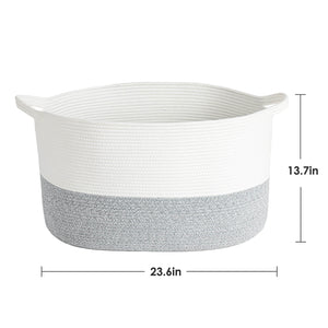 XXXLarge Woven Oval Rope Basket - Grey