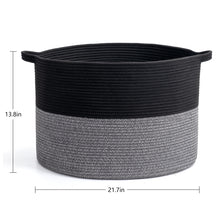 Load image into Gallery viewer, XXXLarge Jute Rope Basket - Black &amp; Grey