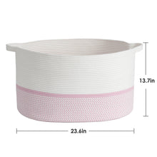 Load image into Gallery viewer, XXXLarge Woven Oval Rope Basket - Pink