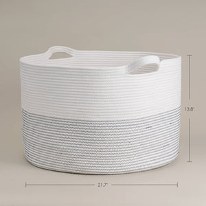 XXXLarge Jute Rope Basket - White