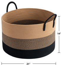 Load image into Gallery viewer, XXXLarge Woven Round Rope Basket - Black