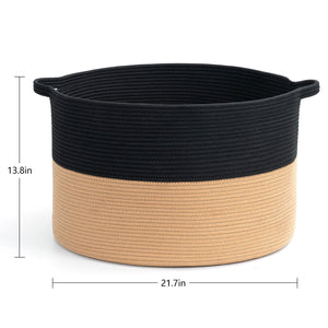 XXXLarge Jute Rope Basket - Black & Camel