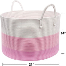 Load image into Gallery viewer, XXXLarge Woven Round Rope Basket - Pink