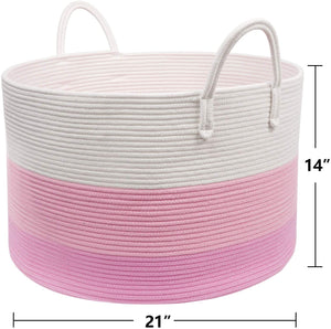 XXXLarge Woven Round Rope Basket - Pink