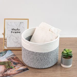 Small Storage Basket - Grey & White