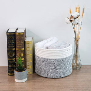 Small Storage Basket - Grey & White