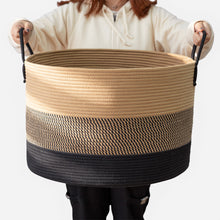 Load image into Gallery viewer, XXXLarge Woven Round Rope Basket - Black