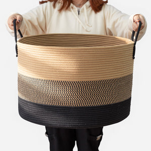 XXXLarge Woven Round Rope Basket - Black