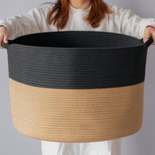 Load image into Gallery viewer, XXXLarge Jute Rope Basket - Black &amp; Camel