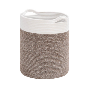 Tall Cotton Rope Basket - Brown