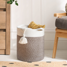 Load image into Gallery viewer, Tall Cotton Rope Basket - Brown