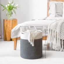 Load image into Gallery viewer, Tall Cotton Rope Basket - Grey