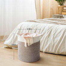 Load image into Gallery viewer, Tall Cotton Rope Basket - Brown