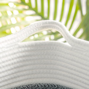 Tall Cotton Rope Basket - Grey